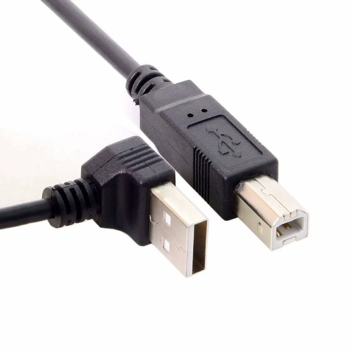 Down Angled 90 Degree USB 2.0 Male to B Type Male Cable for Printer Scanner Durable Easy To USe AA4539