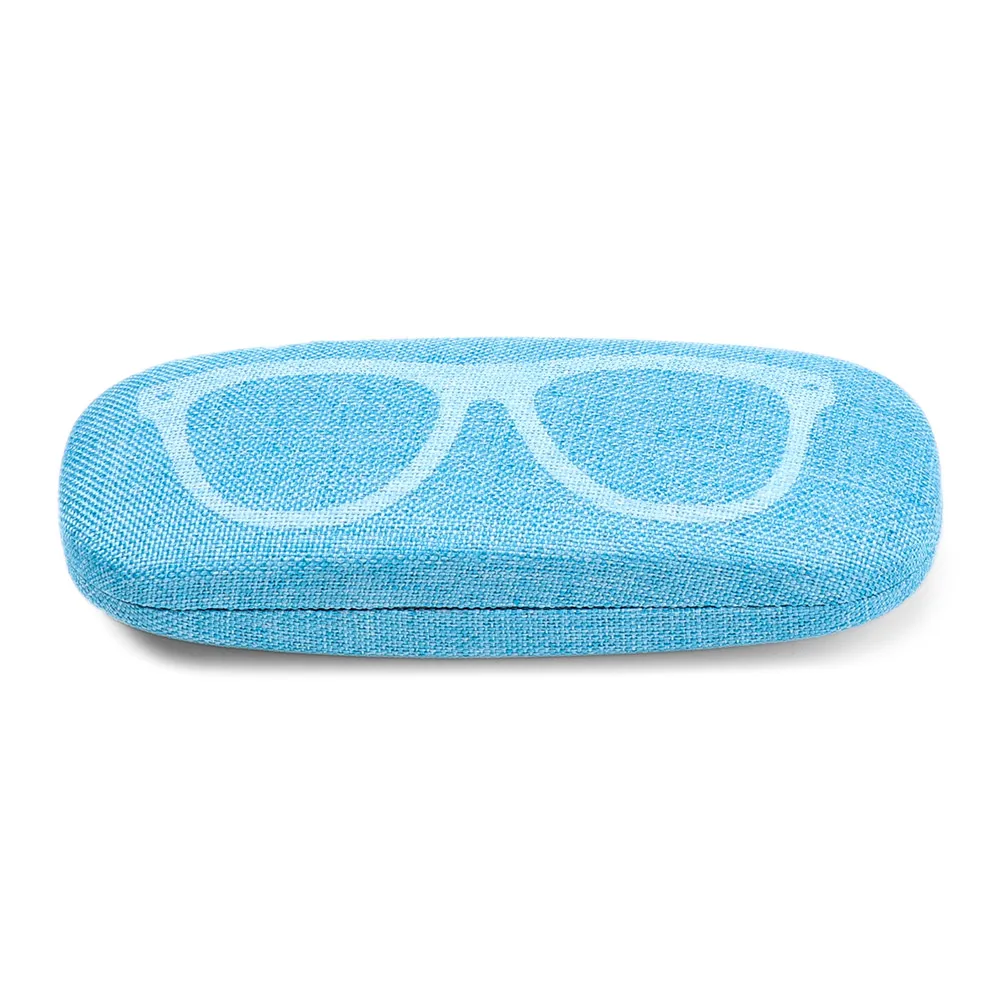 Синий Simple Glasses Logo Glasses Box Women Men Candy Color Hard Leather Reading Glasses Sunglasses Case Portable Eyewear Protector - Цвет: Синий