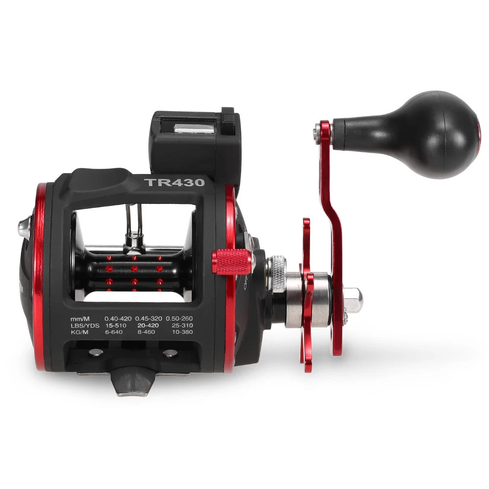 

3+1BB Trolling Fishing Reel with Line Counter Right Hand Bait Casting Boat Fishing Drum Reel