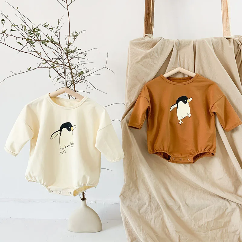 

MILANCEL 2021 Spring New Born Clothes Cute Long Sleeve Cartoon Baby Bodysuit