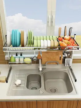 

Stainless Steel Kitchen Rack Sink Drain Rack Dish Dish Rack Sink Drain Dish Rack Household Storage Shelf