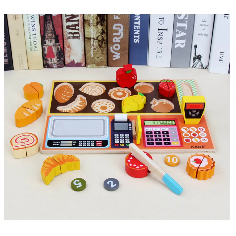 Pretend Play Wooden Kitchen Cutting Toy Set Fruit Store Play Kids Children Baby Educational Funny Gift Toy