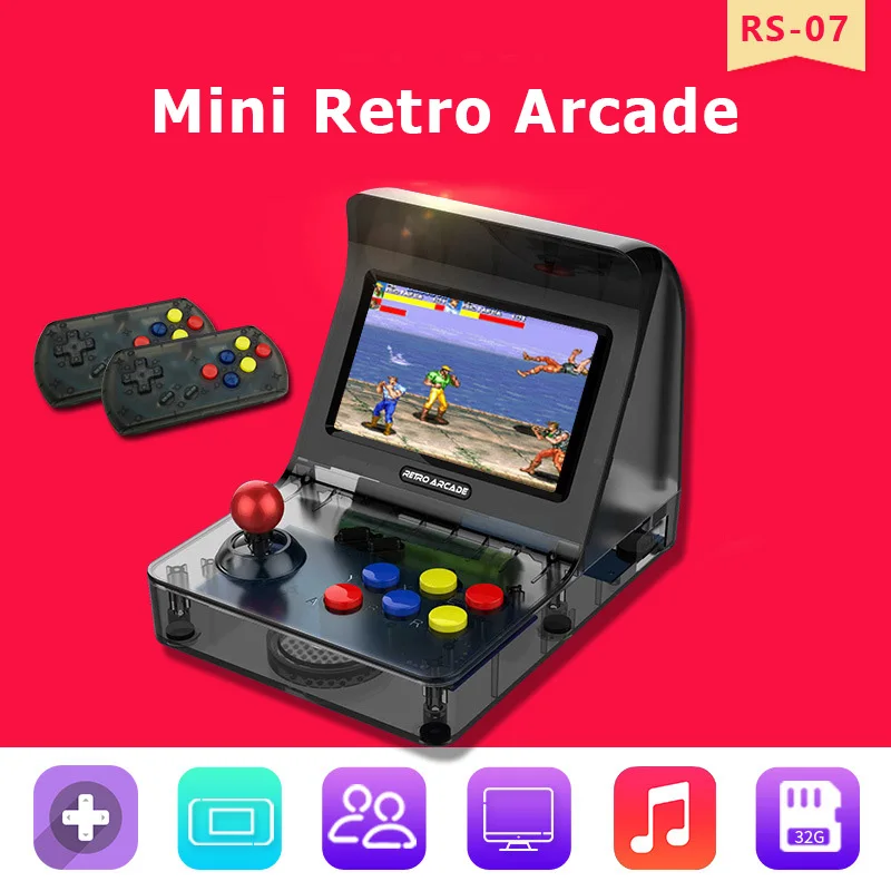 CoolBaby RS-07 игровая консоль для видеоигр ручной рокер Аркада 4,3 дюймов lcd 10 тренажеров двухъядерный процессор поддержка парная игра