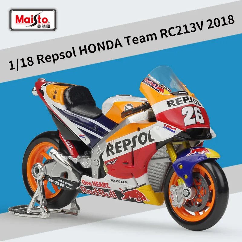1:18 Moto GP2015 DUCATI Maisto модель автомобиля литая под давлением металлическая модель спортивная гоночная модель мотоцикла для коллекционного подарка - Цвет: HONDA 2018 NO26