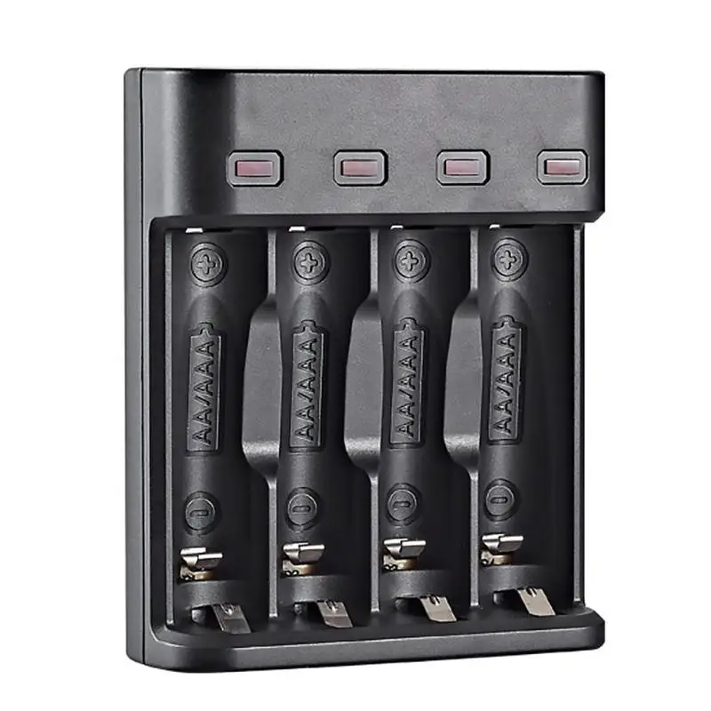 

Durable Battery Charger Delicate Texture Short Circuit Protection for AA/AAA Rechargeable 4 Slots USB Smart Battery Charger