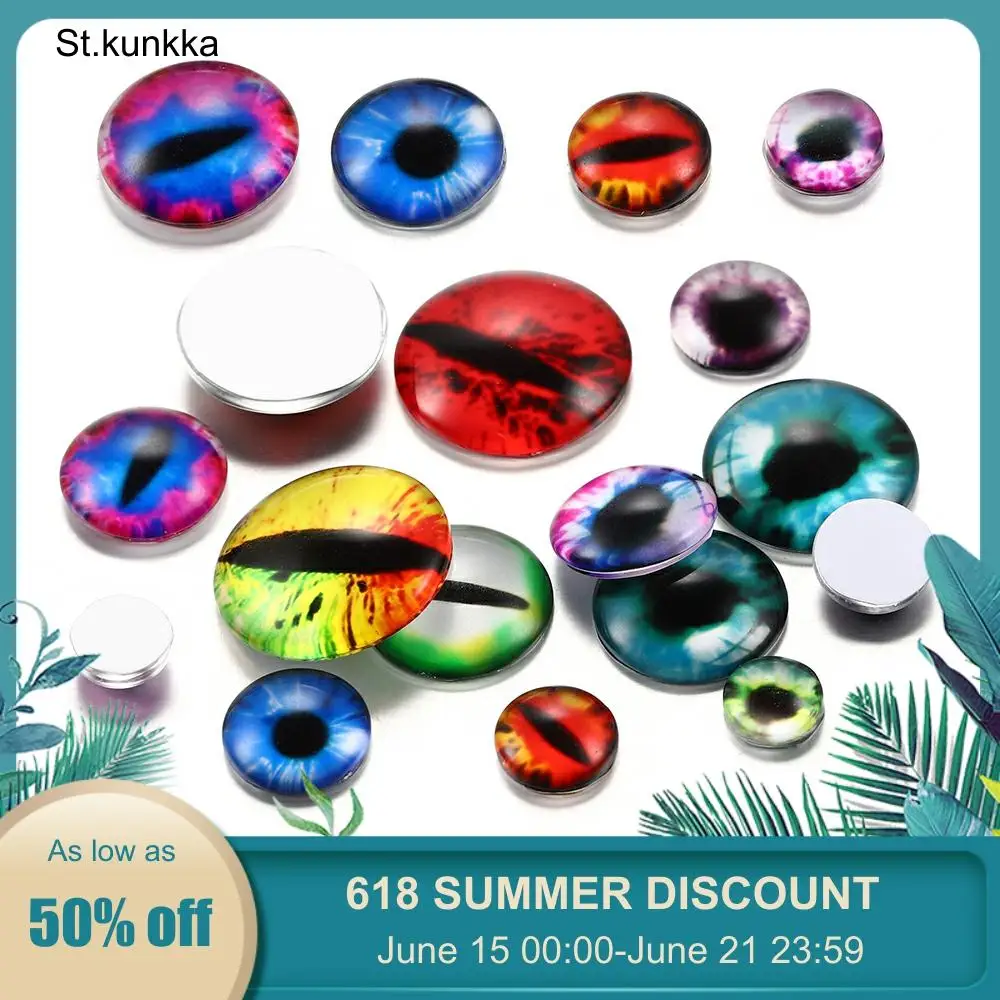 

20PCS/Lot 8 10 12 14 20mm Mix Colors Glass Cabochon Dome Cover DIY For Pendant Ring Jewelry Making Supplies Accessories Finding
