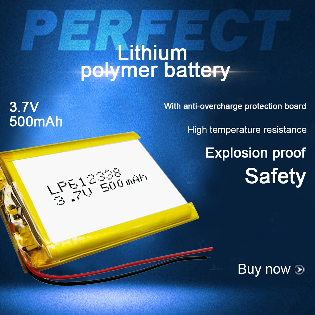 612338 литиевая полимерная аккумуляторная батарея 500mAh 3,7 V Li-Po батарея для рекордера DVR gps MP3 сотовый телефон динамик литий-ионная батарея