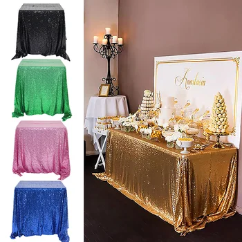 

Glitter Sequin Table Cloth Rectangular Tablecloth Embroidered Sequin Table Cloth Multi Color For Wedding Party Home Decor
