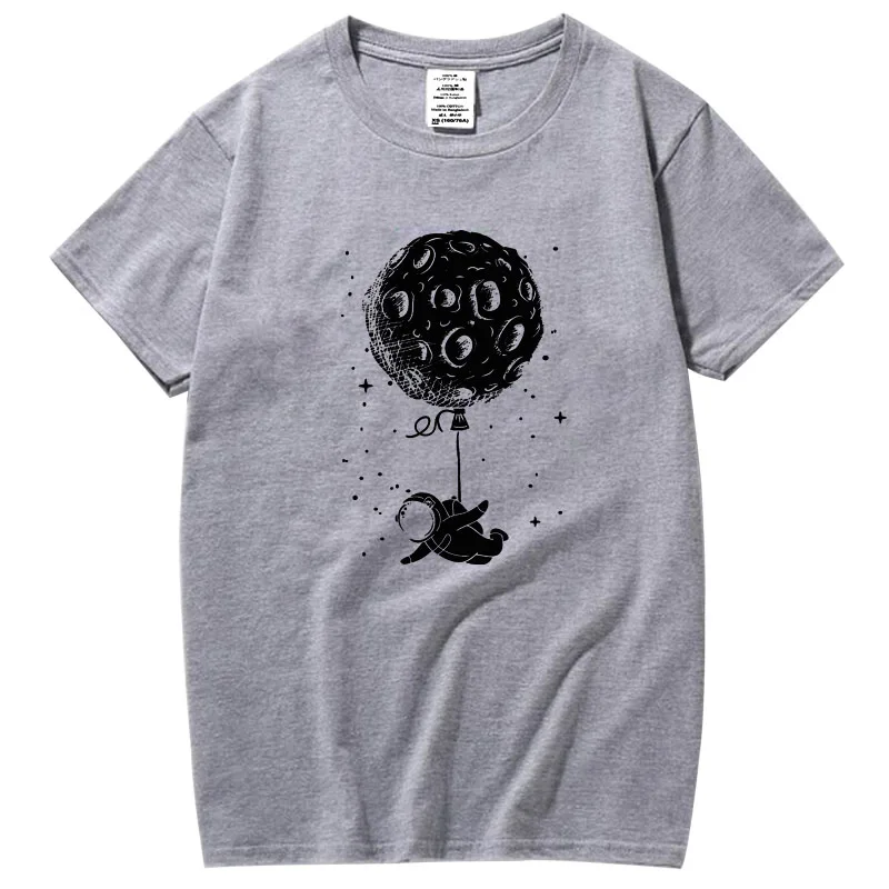 

XINYI Men's T-shirt 100% cotton T-shirt high quality Funny spaceman flying men T shirt loose cool o-neck t-shirt male tee shirts