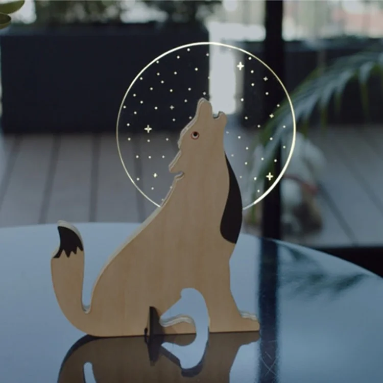 Creative Luminous Animal Ornaments - Wood and Acrylic Art Decor