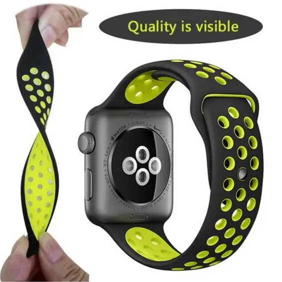 38 мм 42 ремешок для часов Apple Watch с легким гибким дышащим силиконовый Para Iwatch Ремешок
