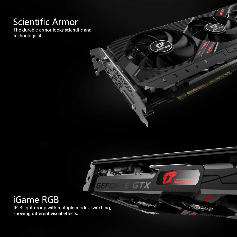 Красочные iGame GeForce GTX 1660 супер ультра 6G графическая карта 1830 МГц GDDR6 6 ГБ RGB светильник один ключ разгон GPU для компьютера