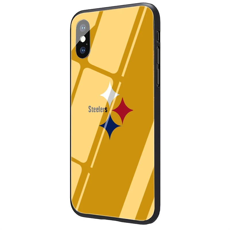 EWAU питтсбургские сталевары закаленное Стекло чехол для телефона для Iphone 5, 5s, se, 6, 6s 7 8 Plus X XR XS 11 pro Max - Цвет: G5