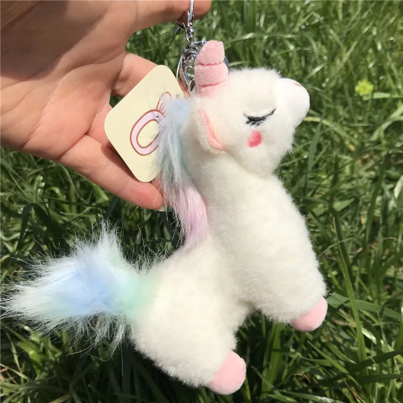 Cute Anime Cartoon Rainbow Unicorn Plush Toys Keychain Unicorns Horse Soft Stuffed Animals Dolls Key Bag Pendants 12pcslot  (5)