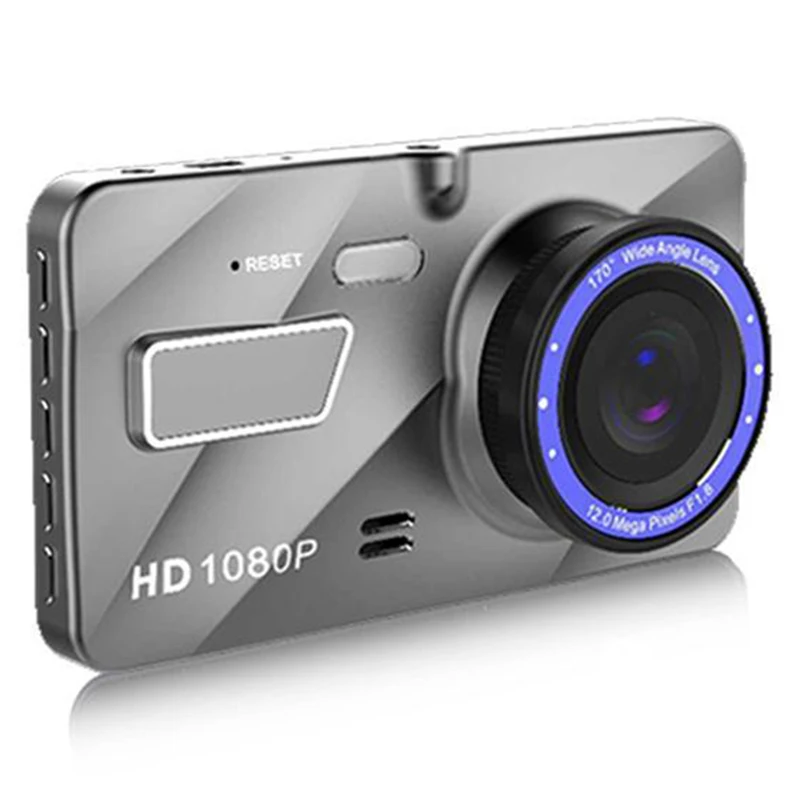 Автомобильный рекордер, Автомобильная камера Dvr, автомобильный рекордер с 4,0 дюймовым Ips прессованным экраном, Full Hd 1080 P, двойной объектив, камера заднего вида