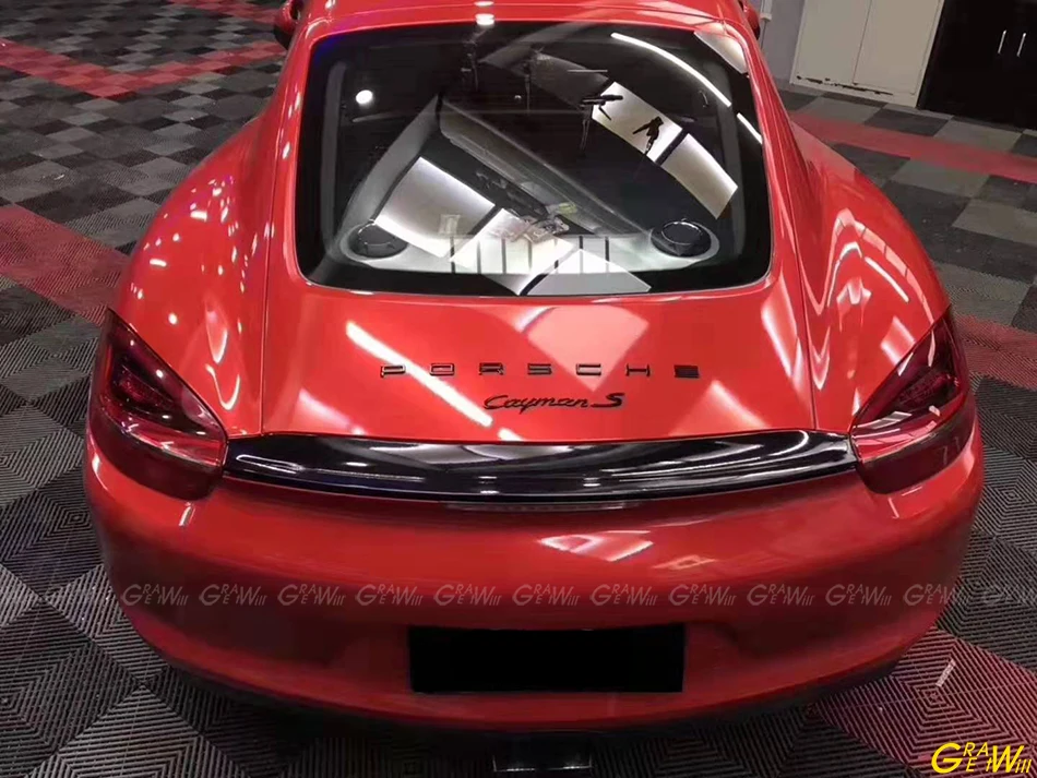 Gloss Metal Paint Red Vinyl Wrap Film Super Glossy Metal Cherry Red Car Wrap Sticker Air Bubble Free 1.52*18M/Roll