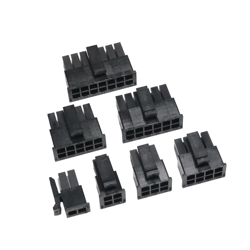 Wire Connector 10pcs Micro-Fit 3.0 3.0mm Pitch Male Housing 2P 4P 6P 8P 10P 12 16P 18P 20P 24Pin Mini 5557 Male Shell