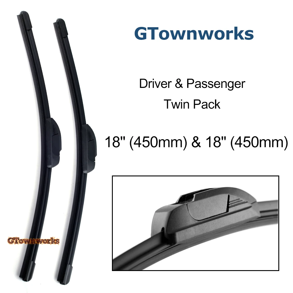 

Wiper Blades For Renault Clio Hatchback Mk1 1990-1993 U-Type hook Arm Windshield Rubber Wipers 18'' 18''