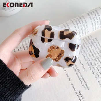 

Bling Leopard Printed Case For Airpods Pro Case Silicone Cover Soft Protective Luxury Shell Cases For Airpod Pro air pods capa