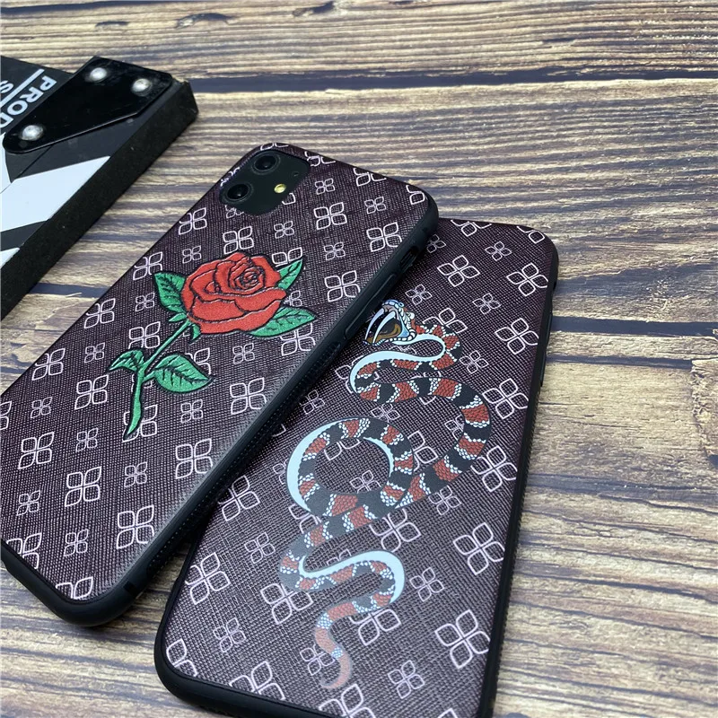 Luxury Brand Leather Case for Apple iPhone 14 13 12 11 Pro Max XR XS 8 7  Plus GG Louis Flower Original Designer Silicone Cover - AliExpress