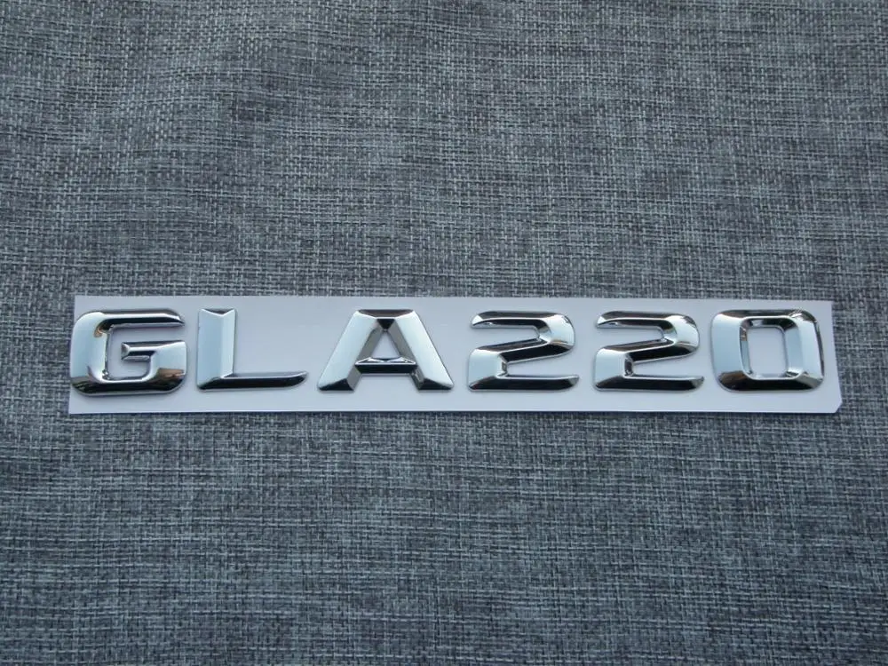 shiny silver 3D хром числа буквы GLA 220 багажник автомобиля эмблемы значки для Mercedes GLA220 - Цвет: shiny silver