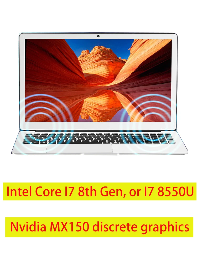 GMOLO 15,6 core I7 8th Gen 8550U MX150 дискретный ультрабук металлический ноутбук 8 Гб DDR4 256 ГБ SSD+ 1 ТБ 15,6 дюйма игровой ноутбук компьютер