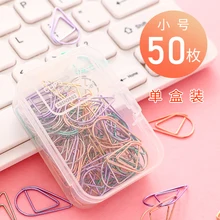 

10pcs/50pcsWater drop paper clip bookmark creative color student small fresh and compact folder test paper clip cute pin
