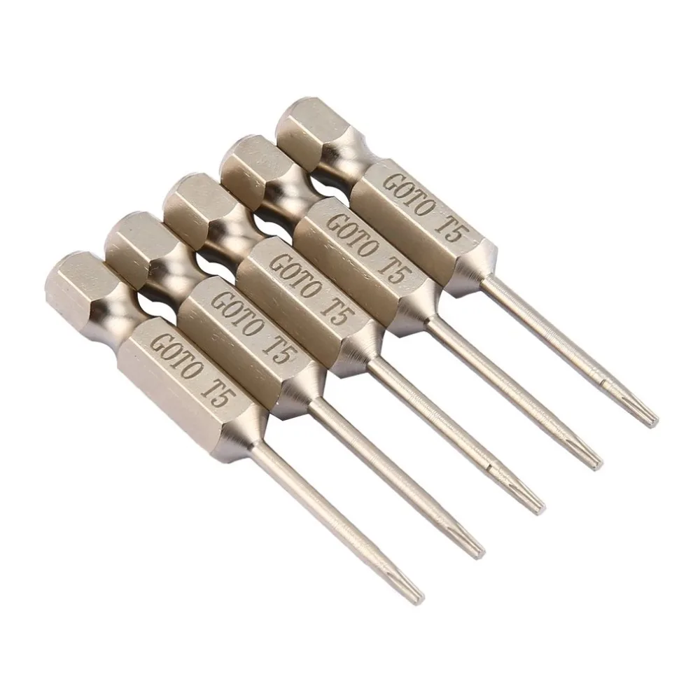 5 шт. отвертка Torx из легированной стали 50 мм длиной 2,0 магнитные бытовые инструменты для ремонта, отвертка, набор сверл