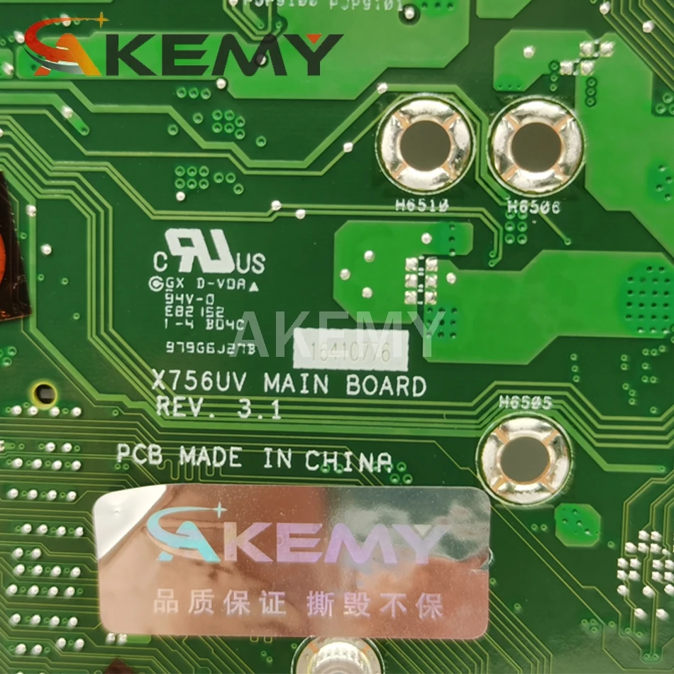 Akemy For Asus X756UA  X756UAK X756UAM X756UW X756UQ X756UR X756UV X756U laptop motherboard mainboard I3-6100U  DDR4