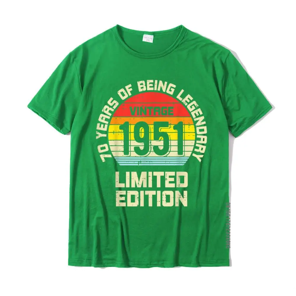 cosie Faddish Short Sleeve Design T-shirts 100% Cotton Fabric Round Neck Men Tops & Tees Europe Tee Shirt Summer Autumn Vintage 1951 Limited Edition 70 Year Legendary 70th Birthday T-Shirt__MZ20606 green