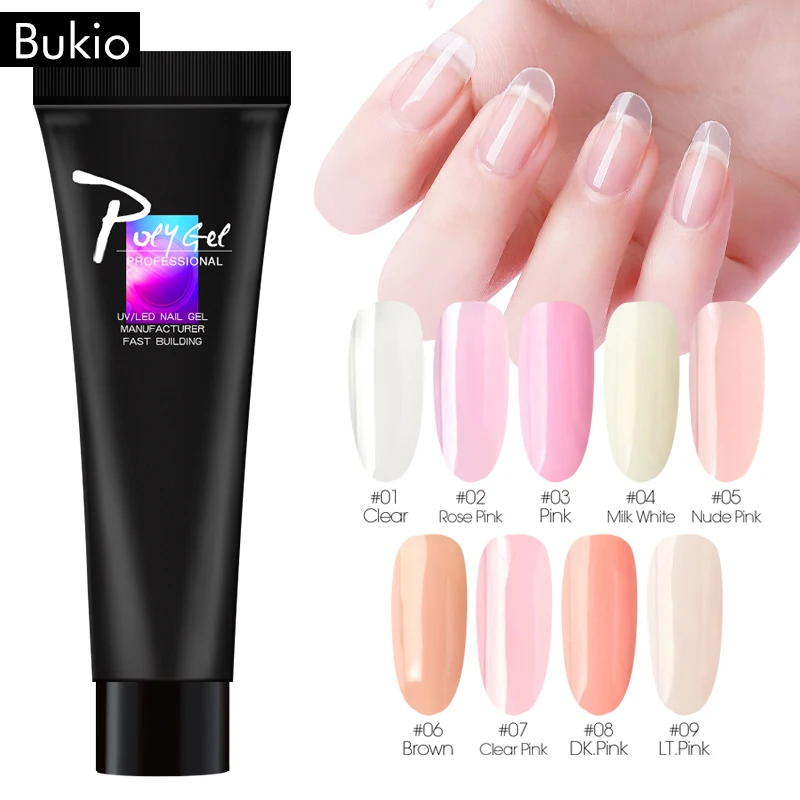 Bukio 2019 французский полигель с эффектом желе клей для быстрого наращивания ногтей