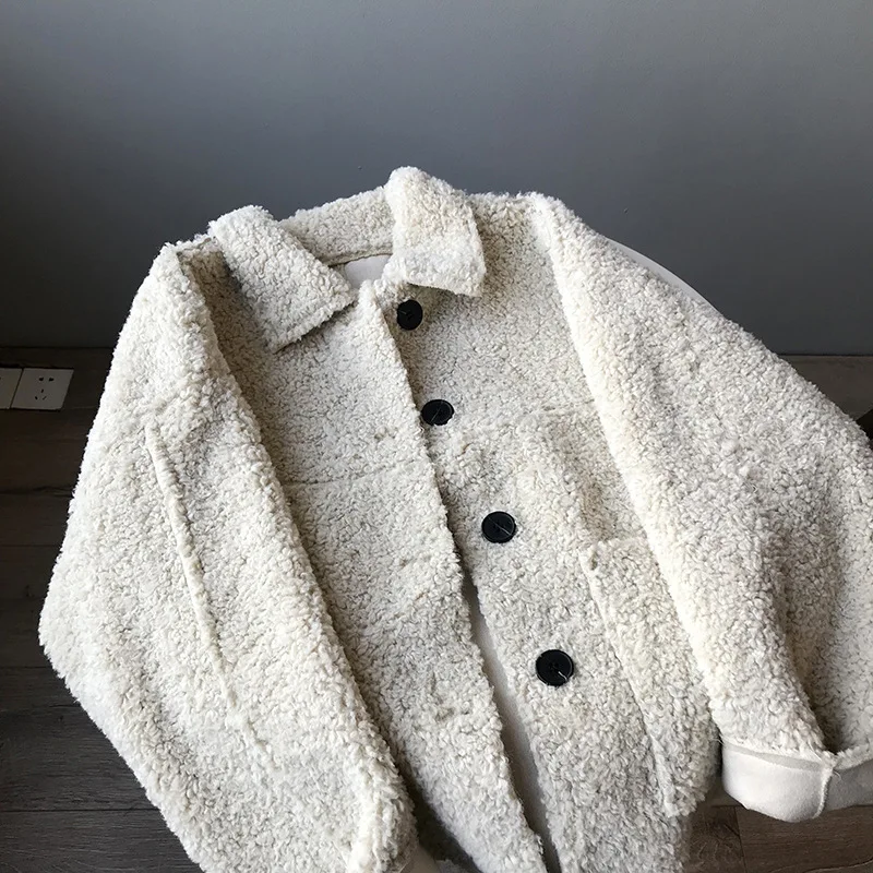 Высококачественная Женская куртка из овечьей шерсти 2019 зимняя свободная теплая