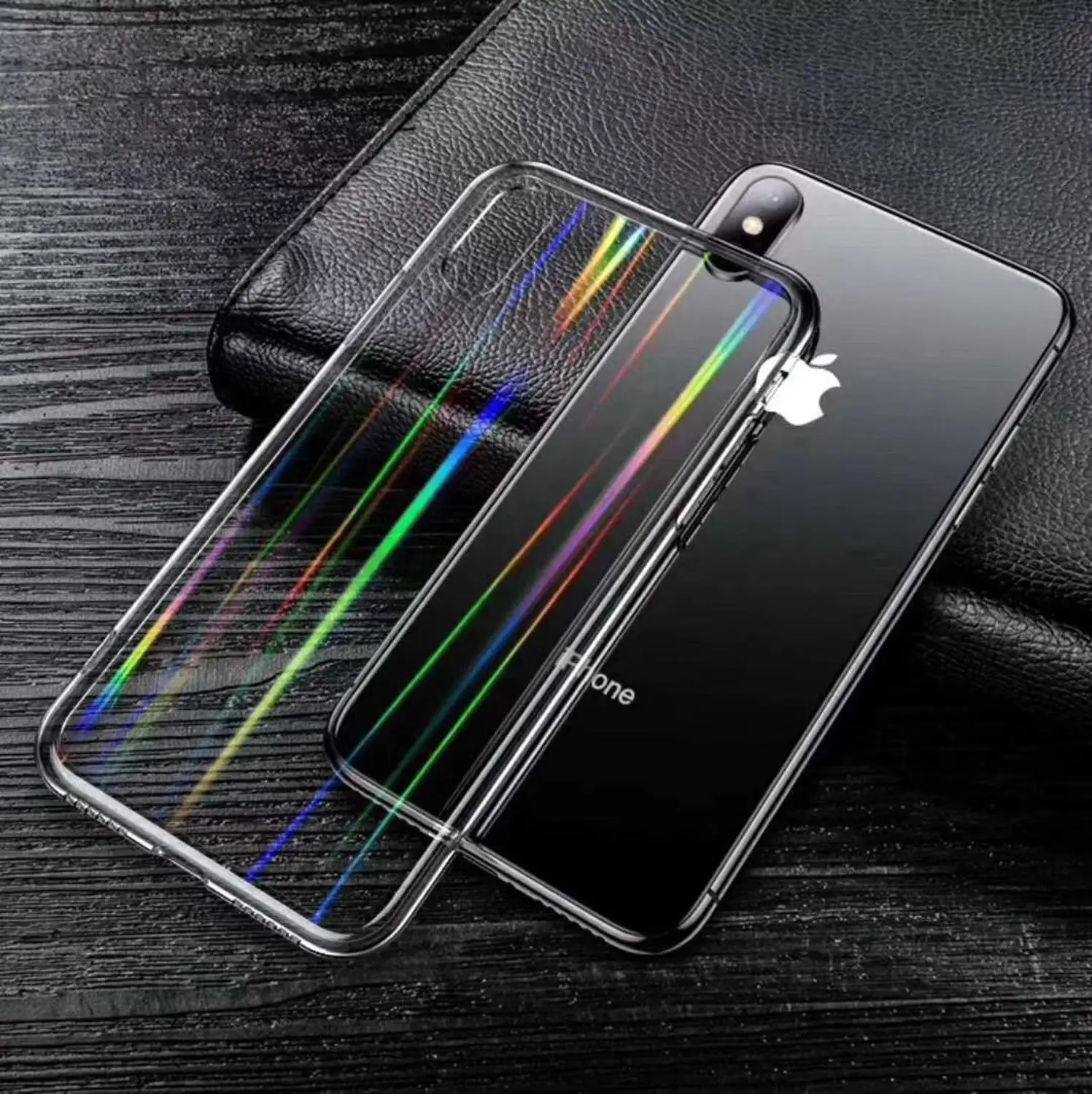 Радужный лазерный чехол для iPhone X XR XS Max 11 Pro 6 6s 7 8 Plus роскошный цветной прозрачный