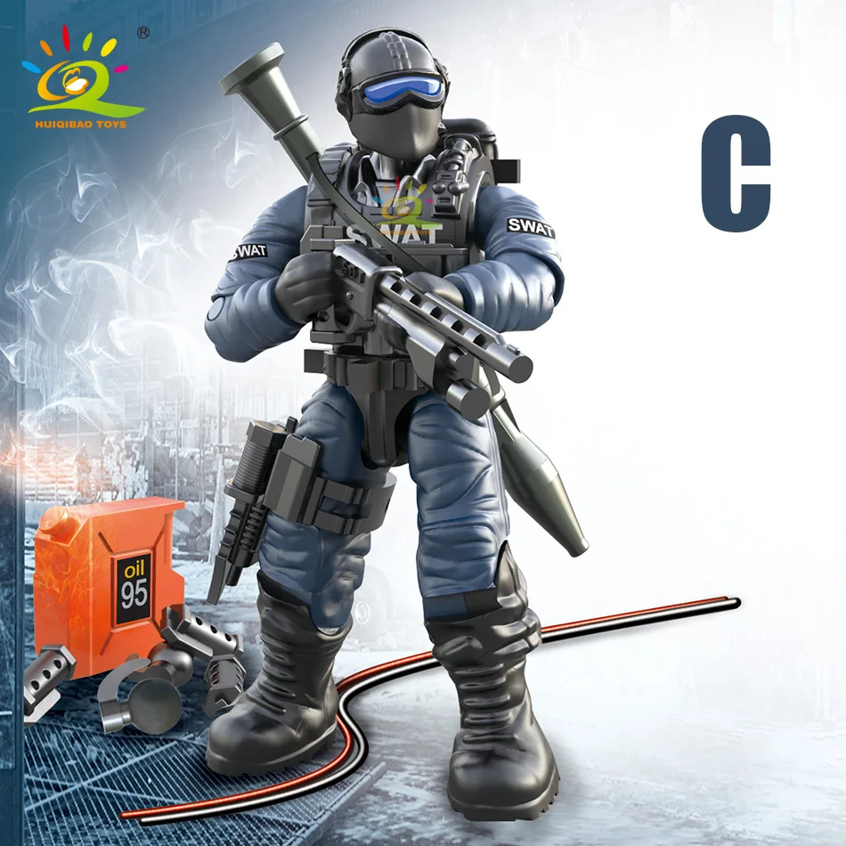 Игрушки 6 шт. DIY 1: 36 мини военный спецназ Солдат команда строительные блоки