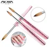 ANGNYA 1 Pcs Acrylic Nail Art Brush Kolinsky Sable Hair Brush Manicure Powder Crystal Handle Pro Nail Drawing Pen Nail Art Tools 1