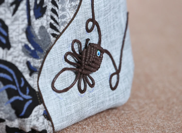 Fashion National string appliques women shopping small handbags!Nice Floral printed lady Day clutches All-match canvas carrier