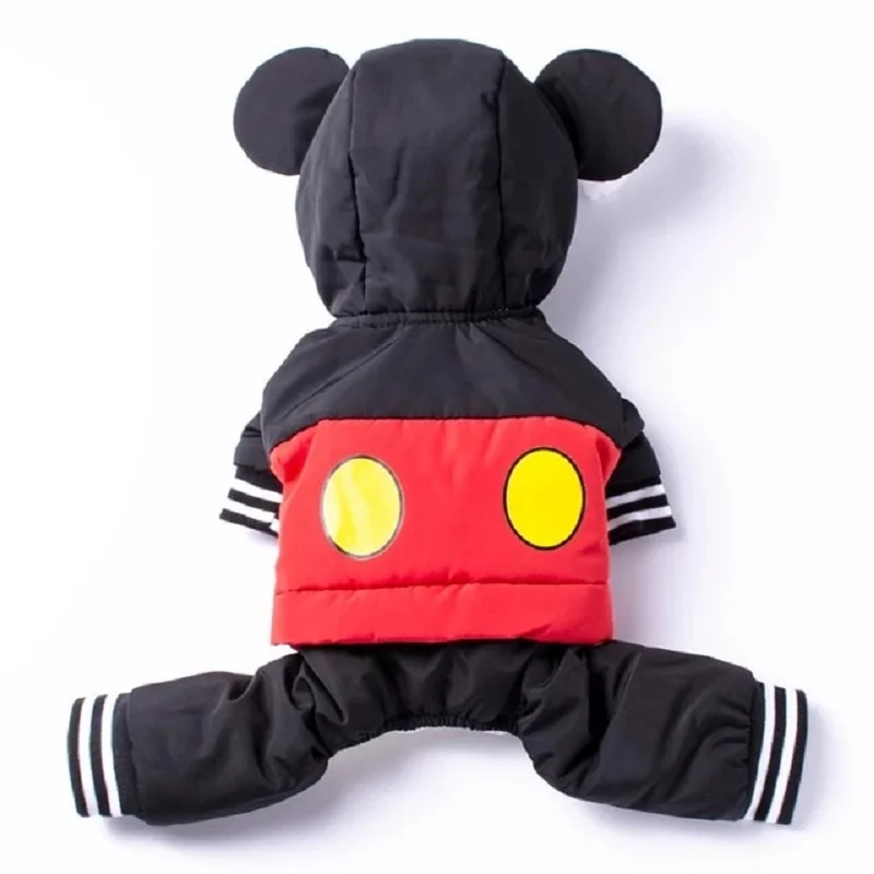 

Clothes Jumpsuit Costume for Small Dog Warm Winter Clothing Cute Mickey Mouse Pet Waterproof Polyester Print