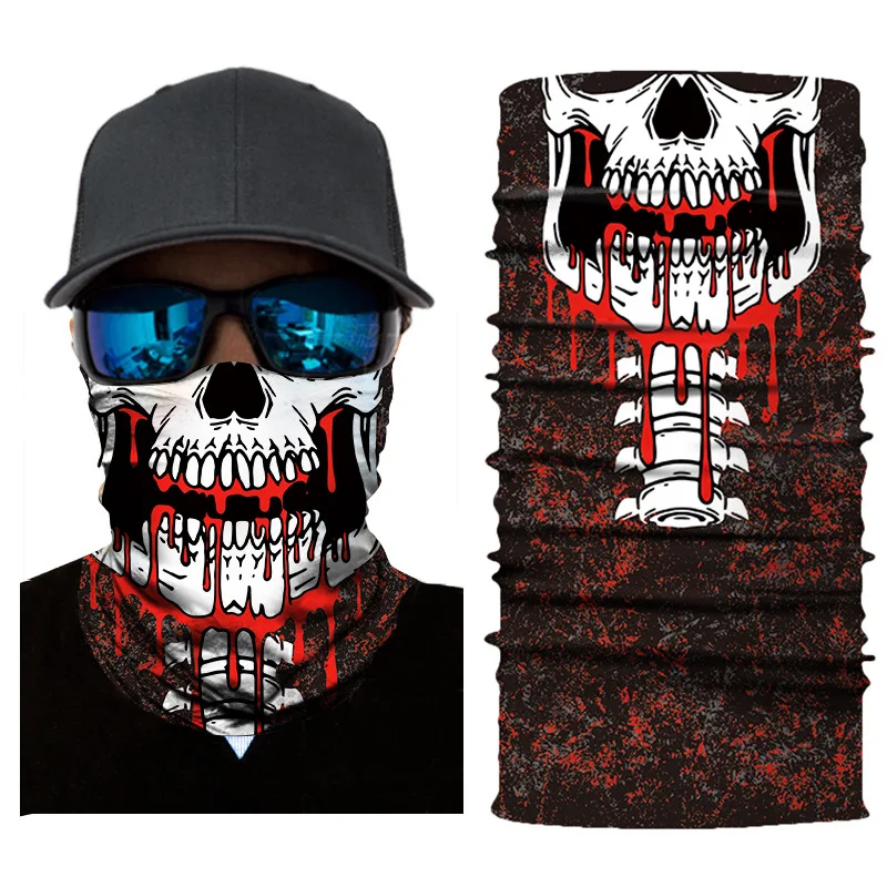 Men Digital print seamless Magic headband Towel Clown bandana Skull riding gear quick-dry sun bib male scarf mens infinity scarf