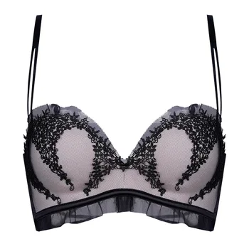 

Seamless Sexy Heart Water Soluble Flower Lace Beautiful Back Bra Comfortable Breathable Gathered Rimless Underwear Single Piece
