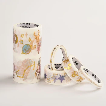 

3Meters/Roll Washi Tape Twelve Constellation Series Bronzing Handbook Decoration Sticker Gift Children Art Handmade Masking Tape