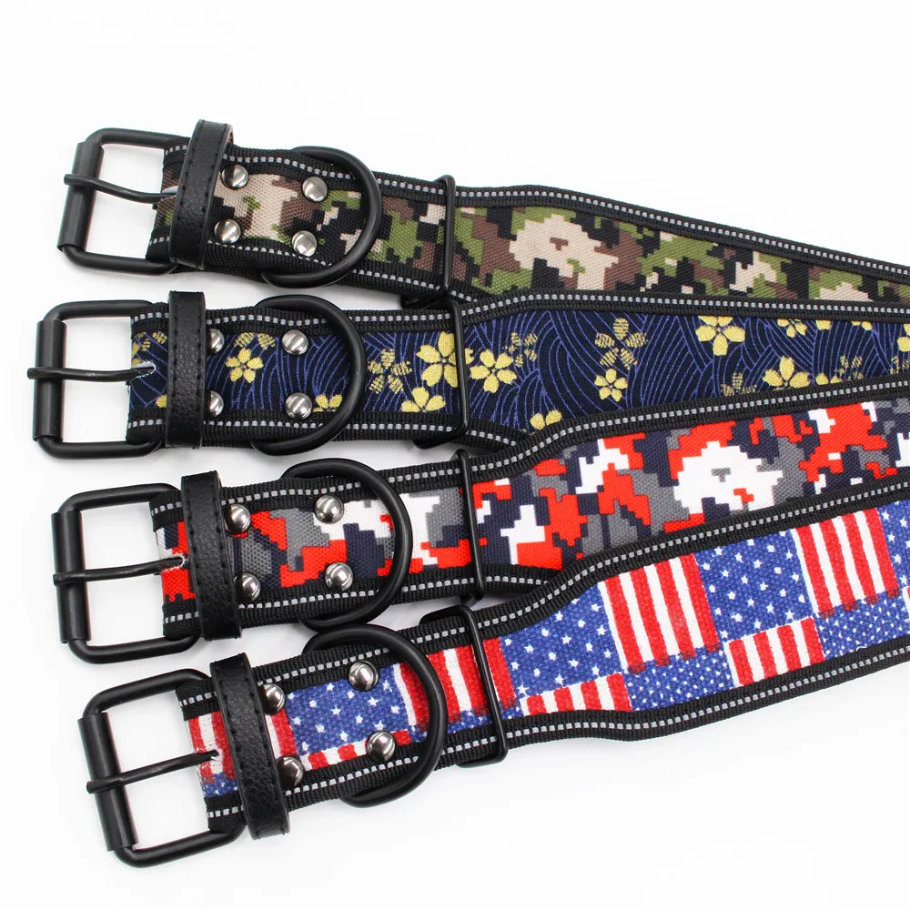 Reflective Waterproof Camouflage Adjustable Dog Collar Suitable for Small Medium and Large Dogs Breathable Pet Collar