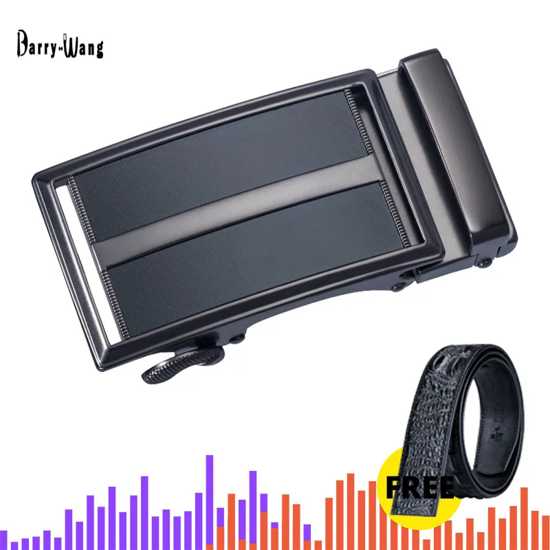 Black Leather Belt for Men Automatic Sliding Ratchet Buckle Designer Buckle Waist Strap Cowhide Belt for Jeans 160cm Barry.Wang