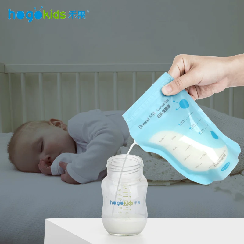 Hogokids, 30 шт, детские пакеты для хранения грудного молока, 200 мл, без бисфенола, морозильная камера, пакеты для кормления, безопасные мешки для грудного молока