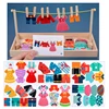 Kids Montessori Games Wooden Toys Clothes Drying Dress-Up Puzzle Jigsaw Thinking Games Educational Matching Sorting Toys Gifts 3