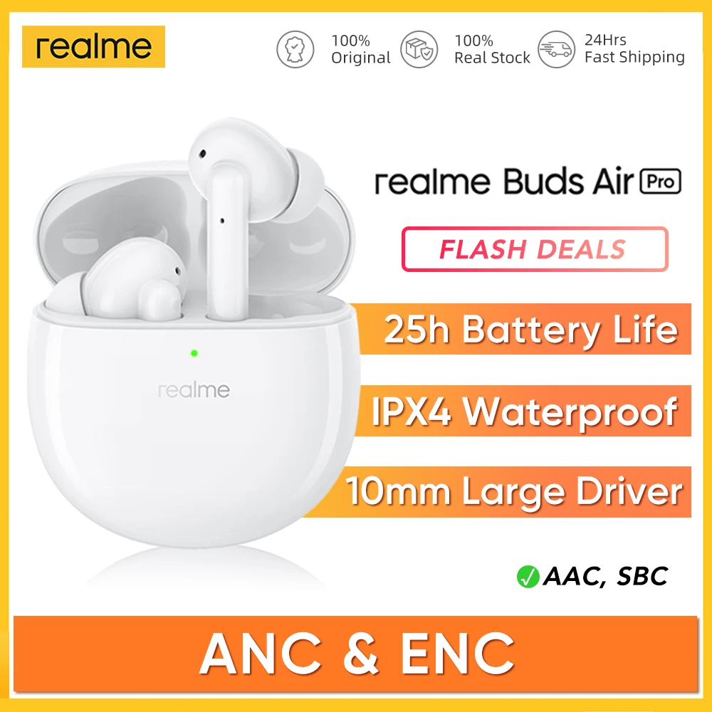 realme Buds Air Pro TWS Earphone Earbuds ANC ENC Active Noise Cancellation 25h Bass Boost Playback Bluetooth Wireless Headphone
