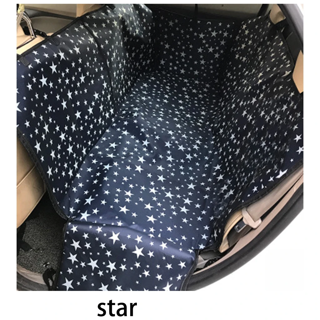 star Переноска для домашних животных, ткань Оксфорд, рисунок лапы, автомобильный чехол для домашних животных, чехол для сиденья для собак, автомобильное заднее сиденье, переноска, водонепроницаемый коврик для домашних животных, гамак, подушка, защита - Название цвета: star
