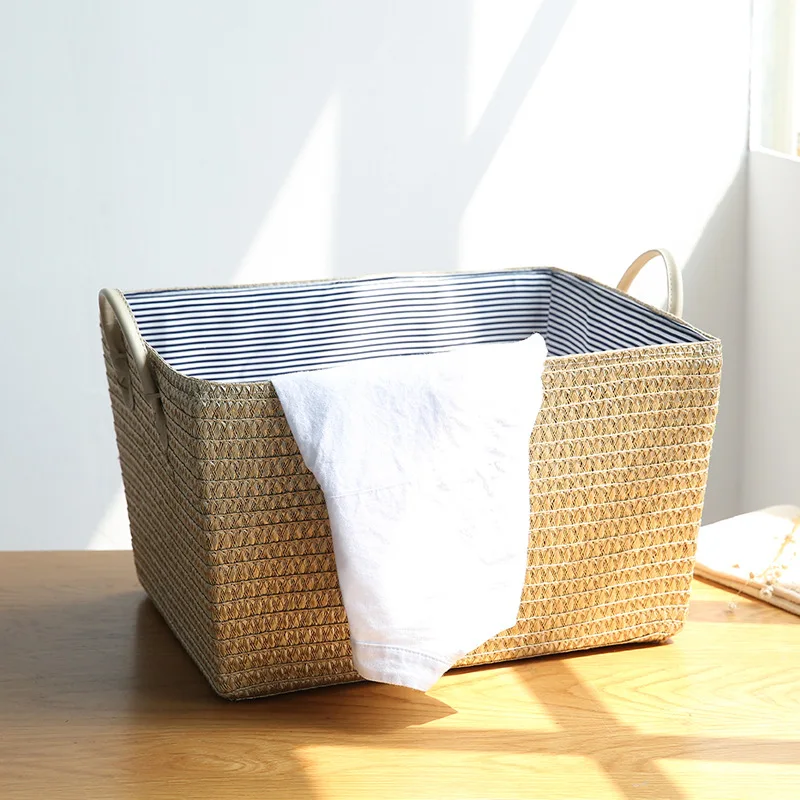 

Woven basket Large capacity Laundry basket Multi-function wicker basket storage baskets High quality Eco-Friendly storage box