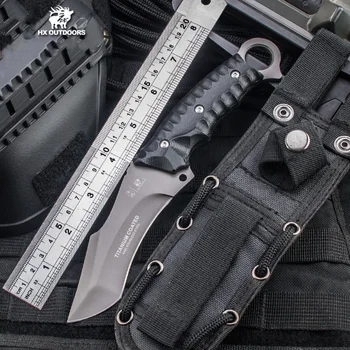 

HX OUTDOORS 440C Blade K10 Handle Survival Tactical Fixed Knife Outdoor Camping Hunting Multi-function bushcraft knifves D-121