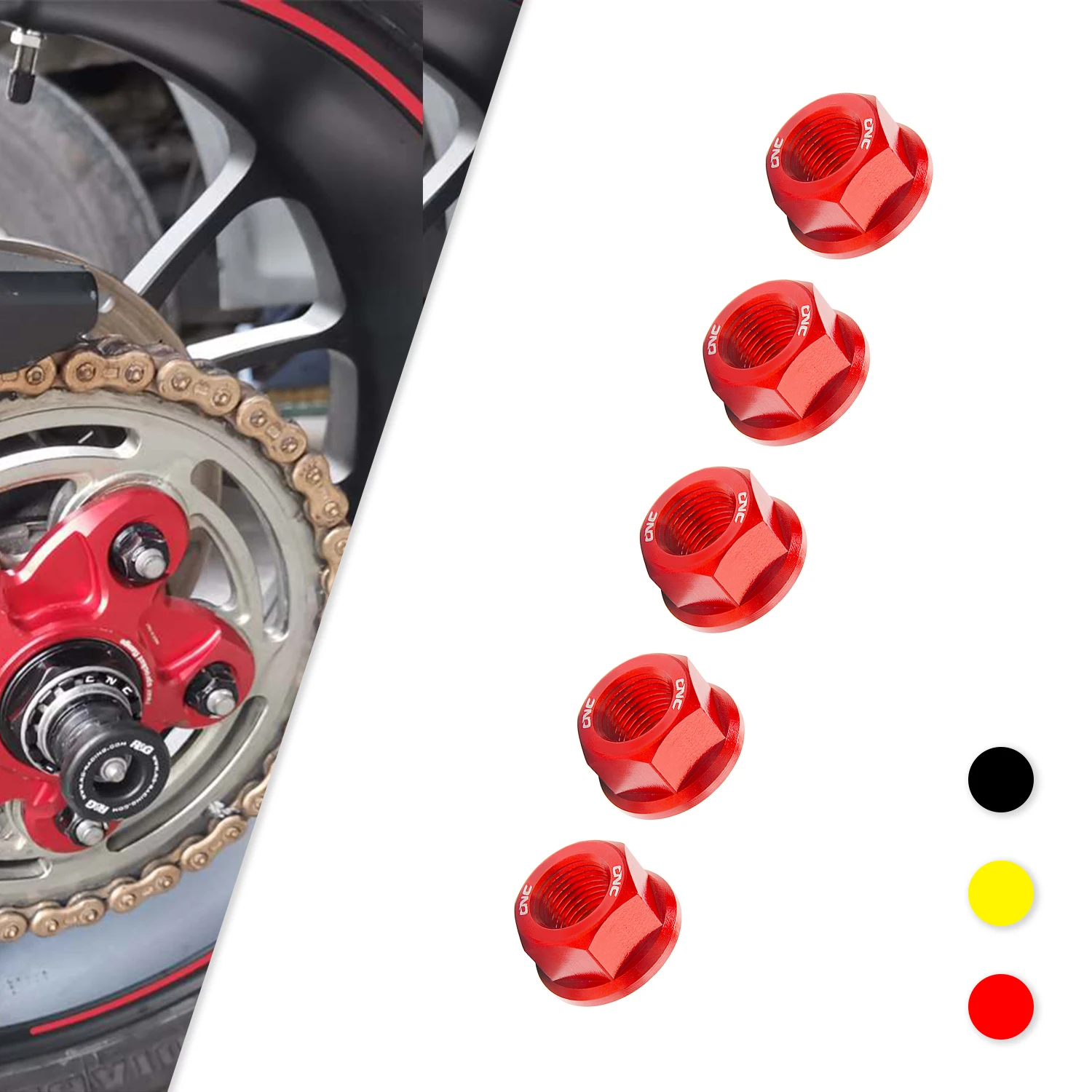 Ducati 821 Hypermotard Mutter Hinterrad Befestigung rechts rot  38x1,5mm 