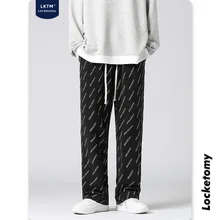 

Men's Jeans High Street Loose Straight Wide Leg Pants Fashion Printed Stretch Casual Pants Hip-hop Streetwear Мужские джинсы